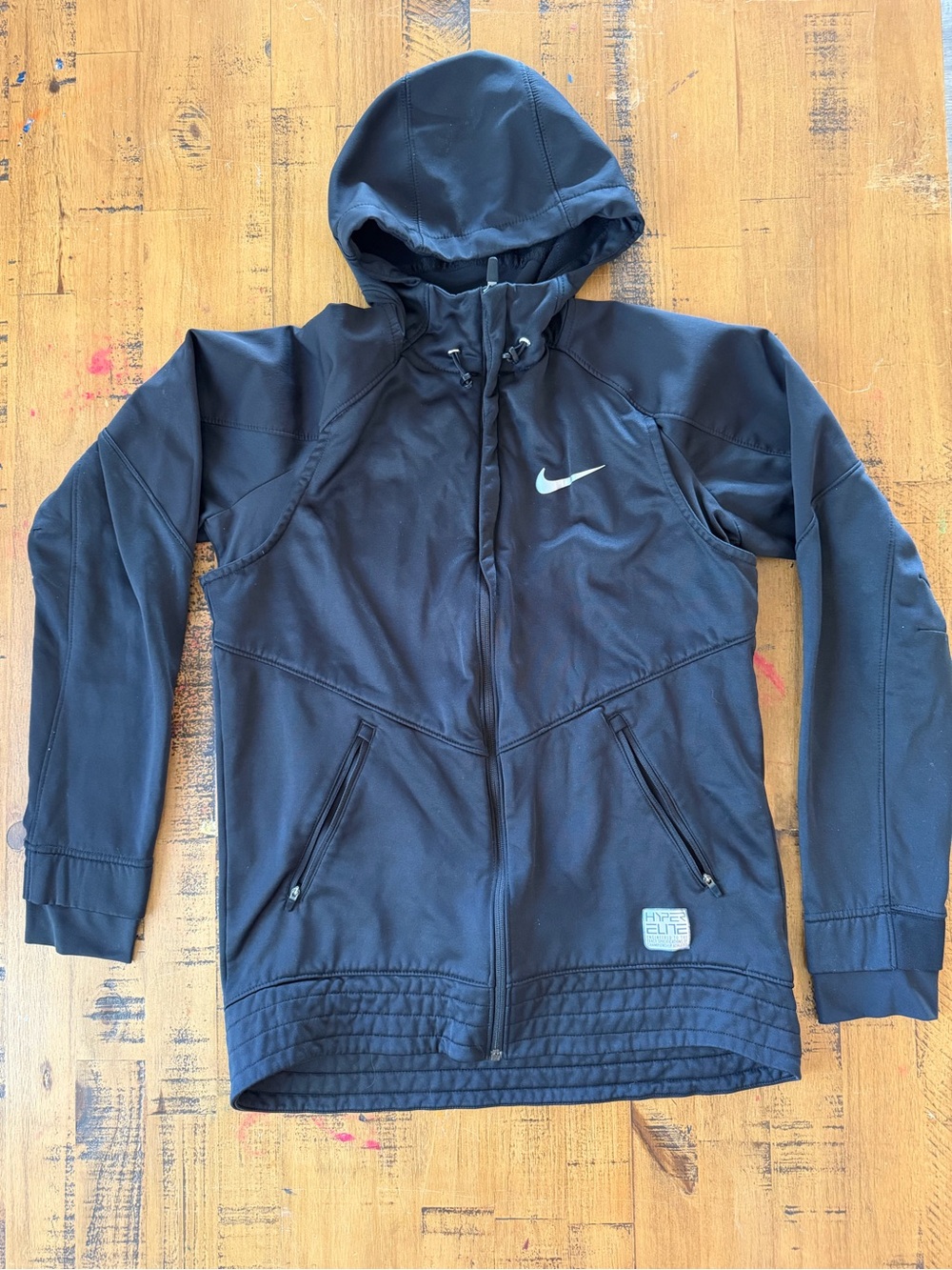 Men’s Nike Black Hooded Performance Zip Jacket with Reflective Swoosh